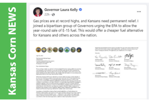 Kansas Corn Thanks Gov. Kelly’s Efforts Toward a Permanent E15 Solution for the Midwest